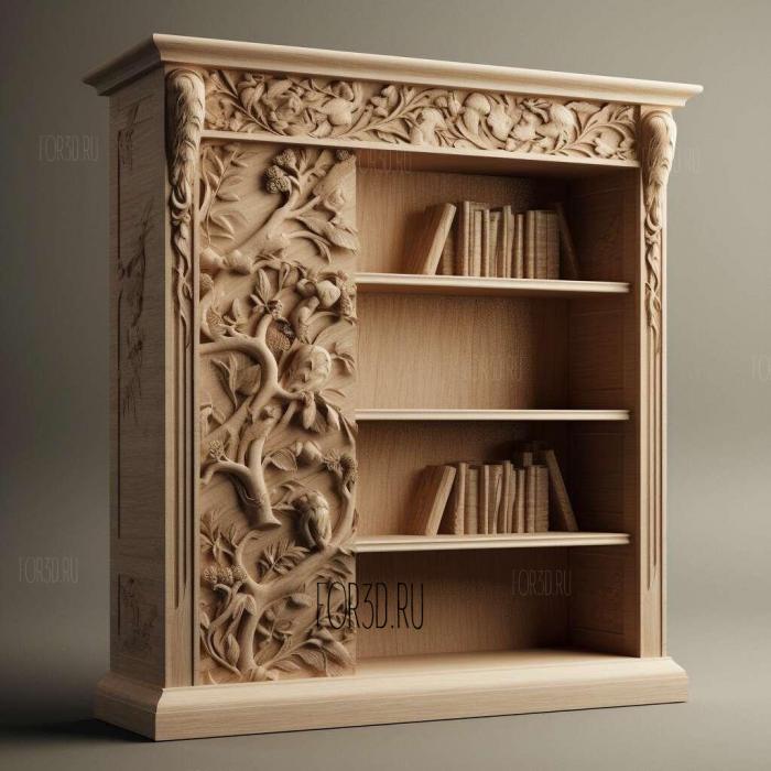 Bookcase 1 stl model for CNC